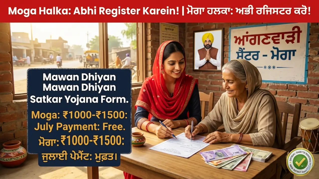 Mukhyamantri Mawan Dhiyan Satkar Yojana Form Moga Halka Kaisey Bhare