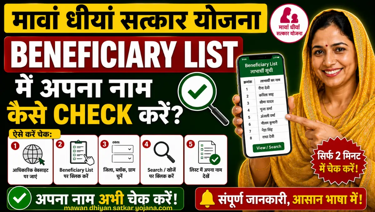 Mawan Dhiyan Satkar Yojana Beneficiary List में अपना नाम कैसे Check करें